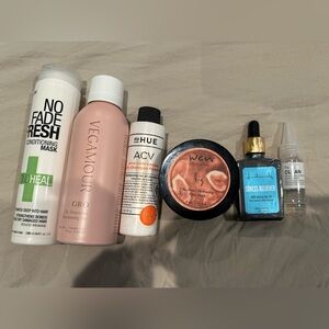 6 Hair product lot w: Vegamour Gro Dry Shampoo, Wen Hair Mask, Likwid Hair Oil